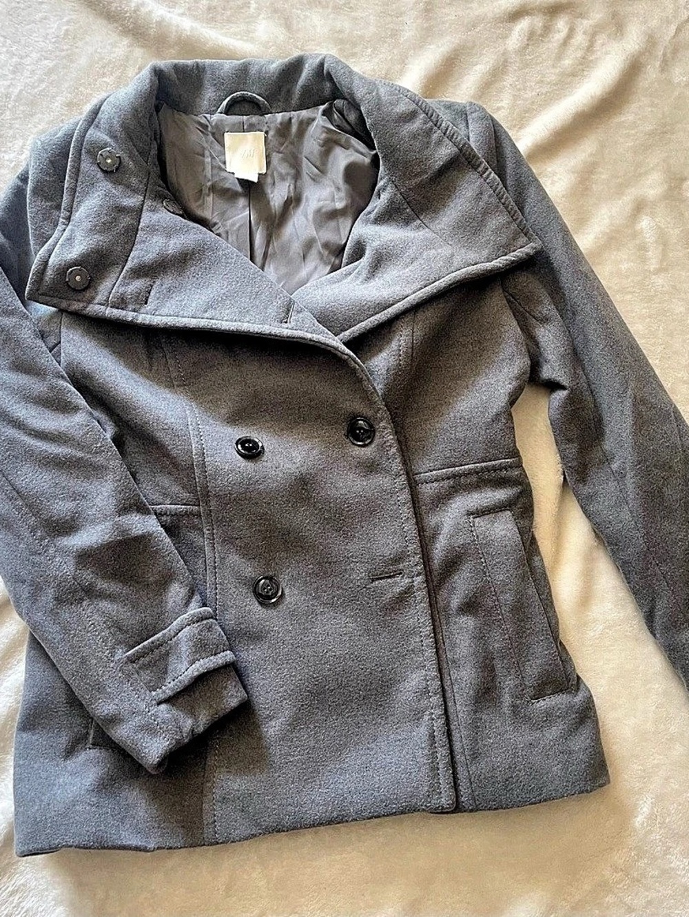 H&M- Medium Women's Gray Pea Coat Size